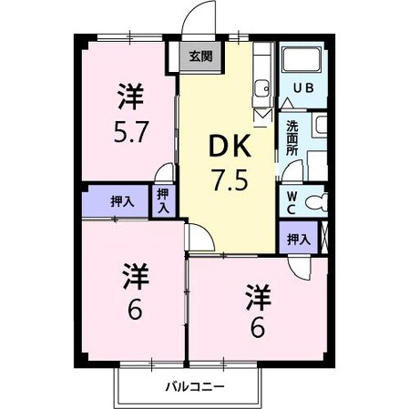 ポワソンボワールＢの物件間取画像